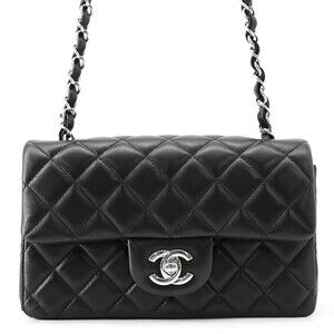 Chanel Chain Shoulder Bag Mini Matelassé Coco Mark Lambskin A69900 CHANEL Han...